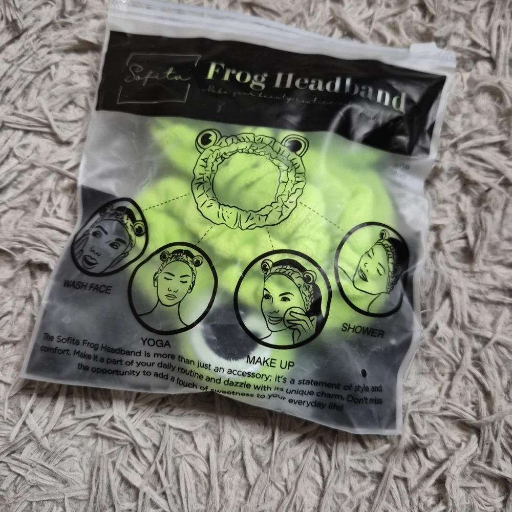 Sofita Frog Headband Face Wash Shower Makeup Prep Yoga Festival Kawaii Twee New